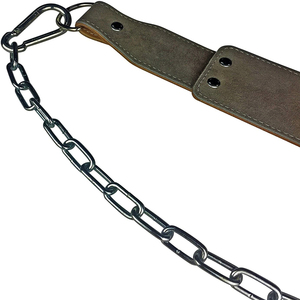 Custom Logo Adjustable Leather Dipping <b>Belts</b> with Chain for Weight Lifting and Gym Dips Fitness <b>Exercise</b> Leather Dipping <b>Belt</b> - Product Image 6