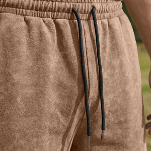 Pantalones Cortos Deportivos Unisex Personalizados de Verano, Ligeros, 100% Algodón, Impresión Serigrafiada, Estilo Urbano, Vintage, Lavado Ácido con Efecto Desgastado por el Sol - Product Image 3