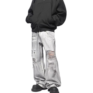 Jeans Nouveauté Printemps Vente Directe Usine Coupe Droite Ample Couleur Unie Décontracté Respirant Séchage Rapide Imperméable Écologique - Product Image 2