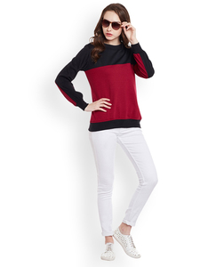 Sudadera de Moda para Mujer, Color Negro Granate, Invierno, 100% Algodón, Felpa, Alta Calidad, Colores Personalizados - Product Image 4