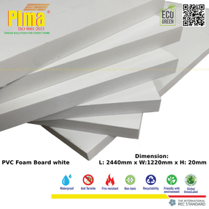 Hoja de tablero de espuma de PVC WPC blanca de 8mm de espesor con materiales de revestimiento de plástico duradero de densidad de 0,6G/cm3 para uso en la cocina - Product Image 5