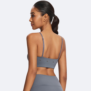 Soutien-gorge de sport pour femme de haute qualité, à maintien moyen, réglable, antibactérien, sans couture sur le devant, respirant, pour la gym, le yoga, la course à pied et le fitness - Product Image 4
