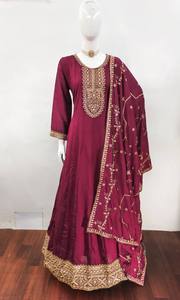 Soie lourde exquise Shalwar Kameez Micro soie intérieure marge de couture supplémentaire Dupatta confort de luxe pour les occasions de fête indiennes - Product Image 2