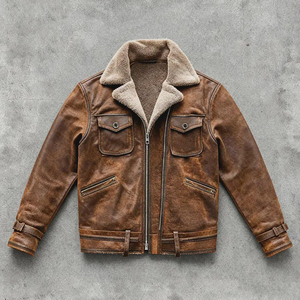 Chaqueta Bomber de Cuero Vacuno Vintage Personalizada al por Mayor, Chaqueta Corta Informal de Estilo Urbano para Hombre con Logotipo Personalizado en la Parte Delantera - Product Image 2