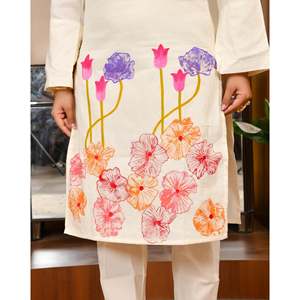 Conjunto de Kurta Casual para Mujer, Transpirable, Manga Larga, Talla XS, Tela de Algodón - Product Image 1