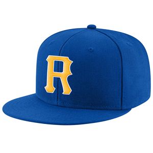 Casquette snapback bleue à 6 panneaux avec broderie de logo jaune et blanc, unisexe, décontractée - Product Image 1