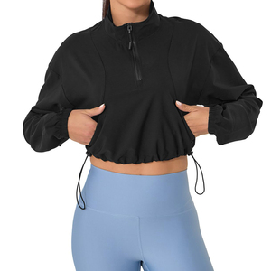 Veste de yoga courte à col roulé pour femme ZYLO INDUSTRIES, coupe régulière, zippée, coupe-vent, respirante, extensible dans quatre directions, 100 % - Product Image 6