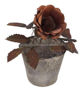 Pot de fleurs décoratif en tôle de fer multicolore de couleur naturelle plantes noël vente en gros intérieur noël fait à la main - Product Image 6