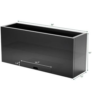 Galvanized Steel Large <b>Rectangular</b> Planter Box Black Powder Coated Metal Flower <b>Pot</b> for Indoor & Outdoor <b>Plants</b> Home Garden - Product Image 4