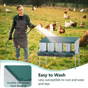 Green 4-Hole Chicken <b>Nest</b> with Legs and Cover <b>Protective</b> Animal Cage for Eggs - Product Image 4