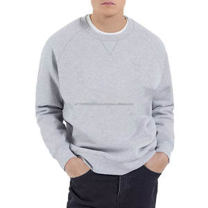 Sudadera Lisa de Cuello Redondo al por Mayor, Manga Larga, Algodón, Logotipo Personalizado, Bordado Oversize, Sudadera para Hombre, Sudaderas con Capucha 2026 - Product Image 1