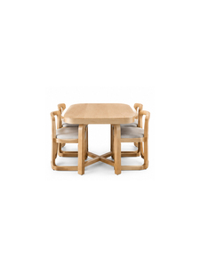 Trending Modern Solid Wood <b>Dining</b> Table <b>4</b> Seater Rectangle Mid Century Style Durable Stable Furniture <b>Set</b> for Home Restaurant - Product Image 5