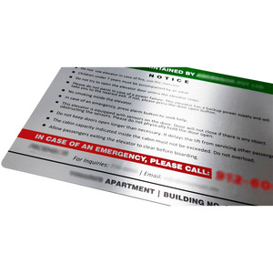 Plaque métallique en aluminium durable et imperméable – Panneau d'avis adhésif pour ascenseur, pour usage commercial et en bâtiment - Product Image 3