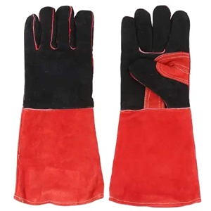 High Quality Reinforced Cowhide Split Leather Safety Gloves Anti Slip Heat and <b>Fire</b> Resistant for Welding Hockey Palm Usage - Product Image 1