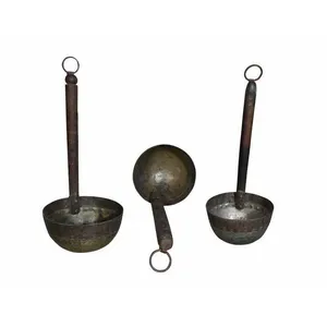 Juego de Cucharones de Hierro Vintage con Mango de Madera, Utensilios de Cocina Tradicionales, Soporte para Utensilios de Cocina, 3 Piezas, Decoración para Colgar en la Pared - Product Image 3