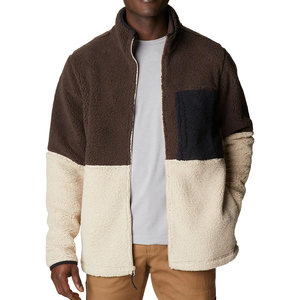 Men's Solid <b>Fleece</b> <b>Jacket</b> Front Zipper Cotton <b>Lined</b> Breathable Casual Winter Wear Standard Regular Fit with Pockets - Product Image 3