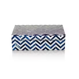 Boîte à bijoux moderne de meilleure qualité, faite à la main, incrustation d'os carré, couleur et taille personnalisées pour la décoration intérieure et l'artisanat artisanal - Product Image 4