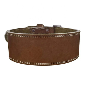 Brown Cowhide Weight Lifting <b>Belt</b> Adjustable Buckle Waist Support for Men Strength Training Fitness Gear - Product Image 2