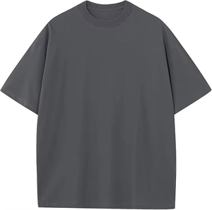 T-shirt uni personnalisé en gros, unisexe, couleur unie, logo personnalisé, haute qualité, 100% coton, grande taille, manches courtes - Product Image 2