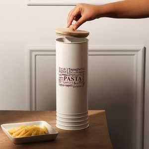 Boîte de rangement en métal au design moderne avec couvercle en bois pour le comptoir de cuisine, le rangement de la cuisine et l'organisation élégante de la maison - Product Image 5