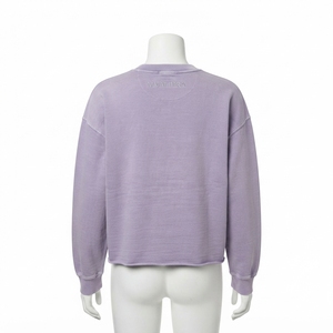 <b>Mens</b> Lavender Purple Crewneck Sweatshirt Oversized Casual Streetwear Raw Hem <b>Pullover</b> Top - Product Image 4