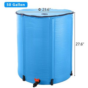 Serbatoio Pieghevole Blu da 50 Galloni in PVC per Raccolta Acqua Piovana, Piccolo Collettore d'Acqua per Giardino e Sistema di Irrigazione Agricola con Filtro a Rete - Product Image 3
