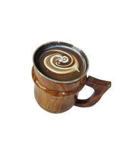 Taza/Vaso de Madera de Sheesham Hecho a Mano de Primera Calidad con Interior de Acero Inoxidable y Asa Ergonómica de Madera, Madera Natural - Product Image 3