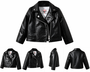 Women Black PU Leather <b>Biker</b> <b>Jacket</b> Cropped Moto Style Asymmetric Zip Lapel Collar Fashion Outerwear for Casual Streetwear - Product Image 4