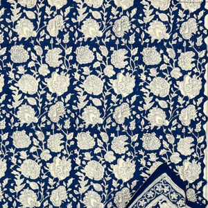 Sábana de Lujo de Algodón Puro Tamaño King, Estampado Floral a Mano de Jaipur, Suave, Agradable para la Piel, Lavable a Máquina, Duradera, para Uso Hospitalario - Product Image 3