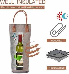 Bolsa Reutilizable Ecológica para Botella de Agua de Yute con Correa Larga para Senderismo y Picnic - Product Image 4