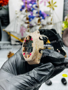 Montre de luxe Hip Hop Iced Out avec diamants, cadran noir, pierres Moissanite, boîtier rond, montre de créateur tendance - Product Image 2