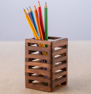 Portalápices Redondo de Madera Maciza Moderno, Hecho a Mano, Duradero, Tamaño Personalizado, Organizador de Escritorio para Oficina, Escuela y Decoración del Hogar - Product Image 5