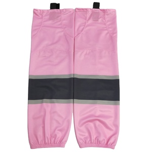 Pink Striped <b>Leg</b> <b>Warmers</b> Regular Fit Sports Socks Custom Professional Ice Hockey Socks Factory Direct Sales Ice Hockey Sock - Product Image 1