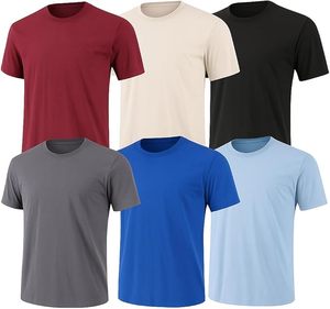 T-shirt pour homme en polyester/coton imprimé sérigraphié, anti-plis, écologique, respirant, léger, séchage rapide, col en V, pour usage quotidien - Product Image 3