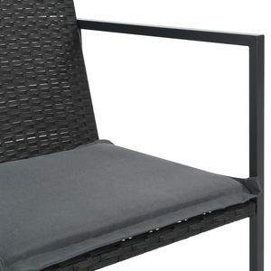 Conjunto de Comedor de Ratán PE Negro de Durabilidad Media para Jardín, Muebles de Exterior Resistentes - Product Image 4