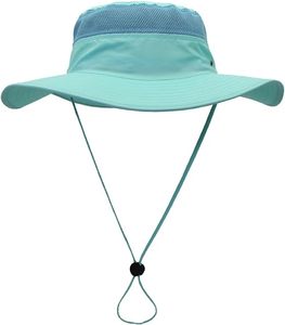 Chapeau Bob Unisexe Personnalisable Anti-UV Style Pêcheur à Large Bord en Maille Respirante avec Cordon Coupe-Vent pour Usage Quotidien Décontracté - Product Image 5