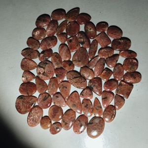 Lot en gros de cabochons de pierre de soleil orange naturelle de haute qualité, formes variées, polis, certifiés par un tiers, 20-45mm - Product Image 3