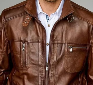 Chaquetas de Cuero para Hombre, Estilo Nuevo, Ligeras, Resistentes al Viento, Ropa de Invierno, Chaqueta de Cuero Personalizada, a la Moda y Popular - Product Image 5