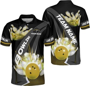 Camiseta Polo de Boliche Personalizable para Hombre, 100% Poliéster, Impresión por Transferencia de Calor, Secado Rápido, Transpirable, Manga Corta, Cuello Mao - Product Image 6