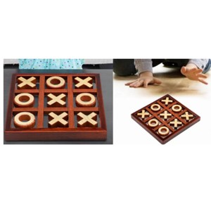 Jeu de Tic Tac Toe en bois de luxe, jeu de société classique Noughts and Crosses, décoration de table, ensemble de jeu pour la maison, le bureau, la table basse, cadeau - Product Image 6