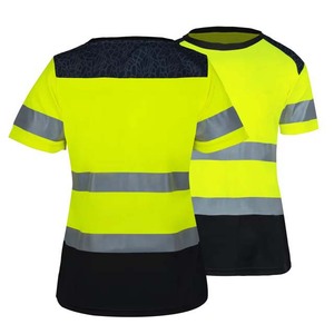 เสื้อสีเหลืองสะท้อนแสงพร้อมแถบสะท้อนแสงสีดำสำหรับชุดทำงาน - Product Image 5