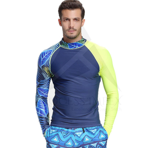Men Rash Guard Long Sleeve Compression Swim Shirt UV Protection Breathable Quick Dry <b>Surf</b> Sportswear - Product Image 1