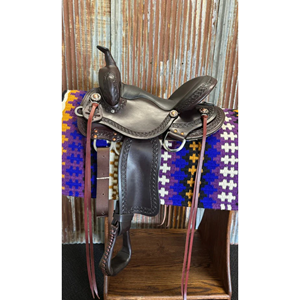 Premium Western <b>Treeless</b> Endurance Horse <b>Saddle</b> Lightweight Leather Trail Riding <b>Saddle</b> Comfortable Design for Long Distance Use - Product Image 3