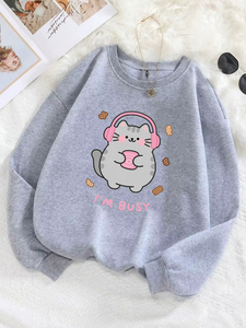 Nouveaux Sweats à Capuche Femme de Qualité – Motifs Chat Mignon « I'm Busy » – Confortables et Chauds pour l'Automne et l'Hiver 2026 - Product Image 6