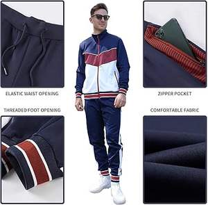 ANOTWENER Conjunto Deportivo Informal Unisex de 2 Piezas, 100% Algodón, Chaqueta con Cremallera Completa de Manga Larga, Pantalones Deportivos para Correr - Product Image 2