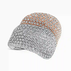 Krishnavii KR 224 18ct White Gold <b>Micro</b> Pave Bi-Colour Luxury <b>Dress</b> Ring with IGI Certified Diamonds Unisex - Product Image 1