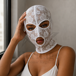 Máscara Facial de Encaje Floral HMR – Capucha Transpirable para la Cara Completa, Ideal para Moda, Cosplay, Bondage y Fetichismo - Product Image 2