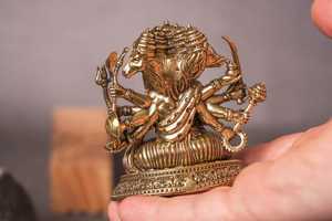 Large Brass Lord Statue | Handmade Metal Handicraft Modern Pop Art Eco-Friendly Durable Hindu God <b>Tabletop</b> Birthday Home Temple - Product Image 4