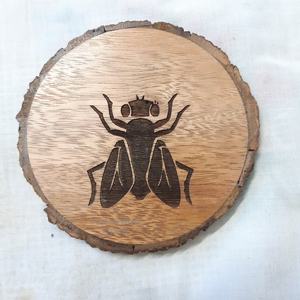 Posavasos de madera de pájaro rústico, posavasos para taza de café de granja, posavasos de corteza de árbol, posavasos teñido hecho a mano, decoración de mesa y accesorios - Product Image 4