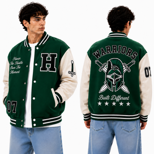 Chaqueta Varsity Personalizada con Nombre y Número, Parche de Chenille, Chaqueta Bomber Varsity para Pedidos de Clubes Escolares, Uniformes Deportivos - Product Image 2